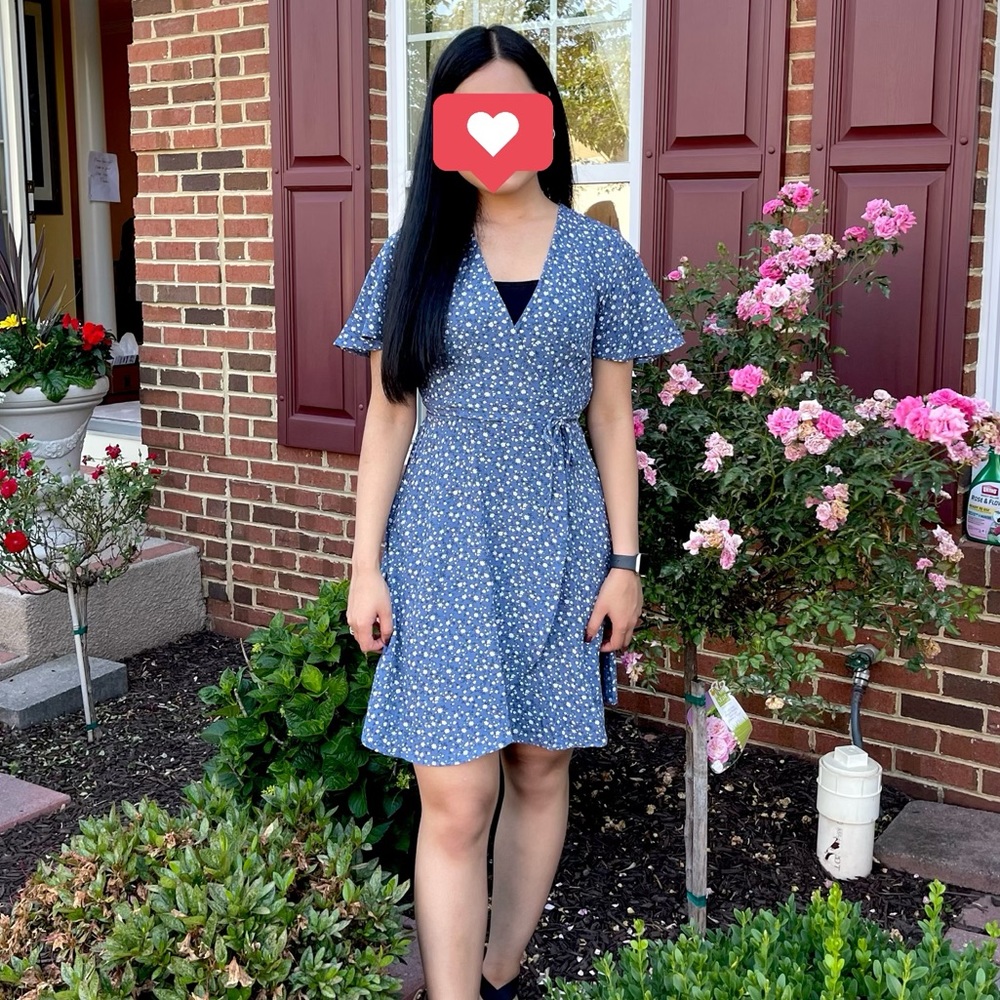 Women Casual Monteau Floral Short Sleeves Summer Mini Dress (Used)